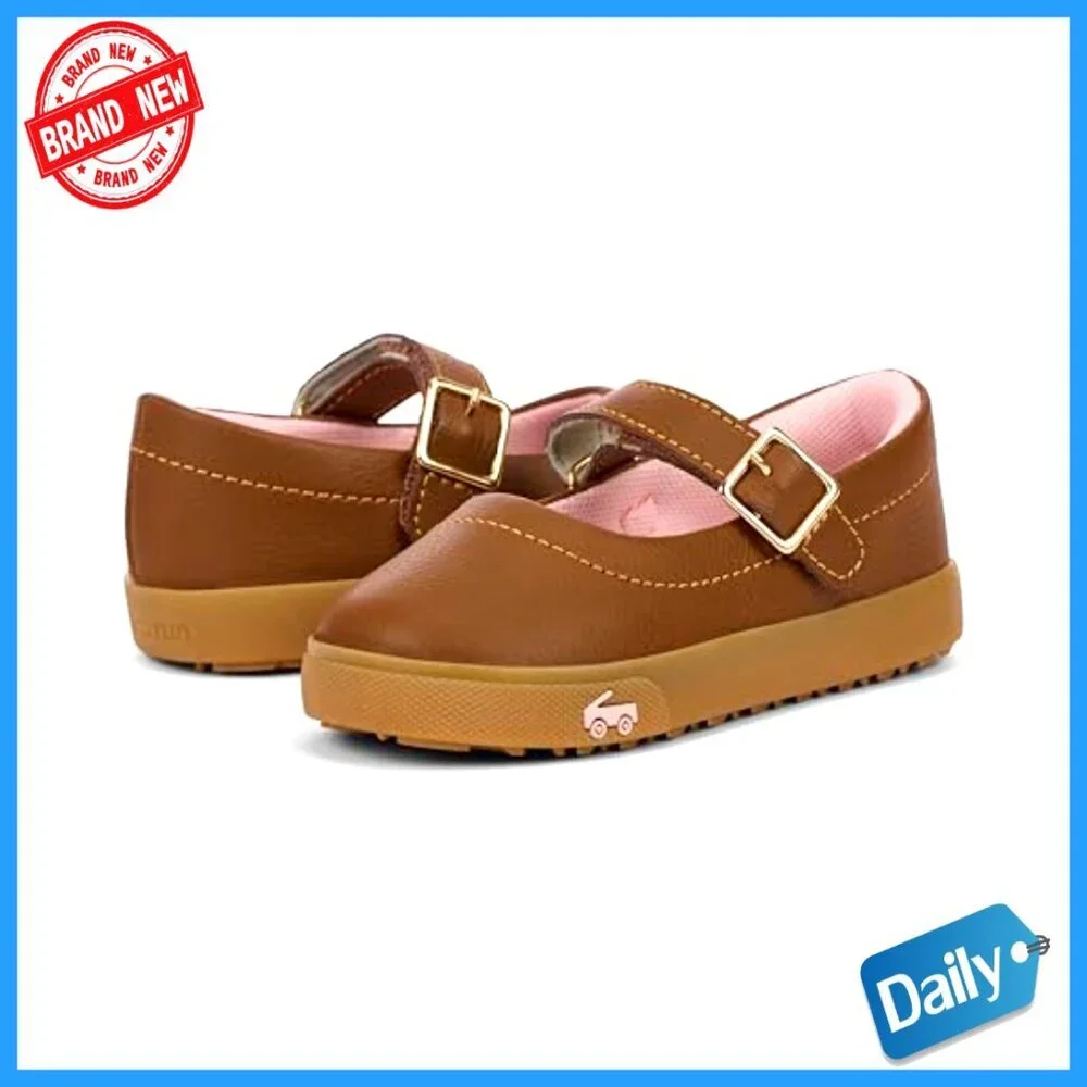 Girls' Mary Jane Flats with Adjustable Strap, Corduroy Upper, APMA Certified